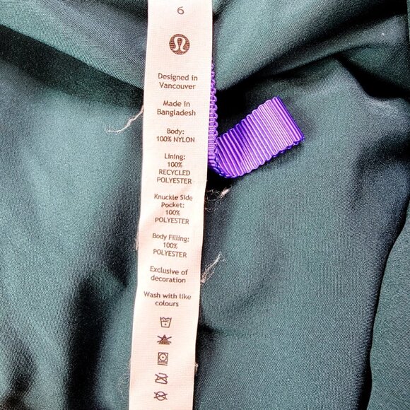 Lululemon Women's Dark Teal Lightweight Insulated Full-Zip Hiking Jacket Size 6 - Picture 8 of 9